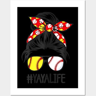 Womens  Life Softball Baseball Mothers Day Posters and Art